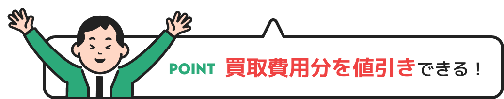 買取費用分を値引きできる！